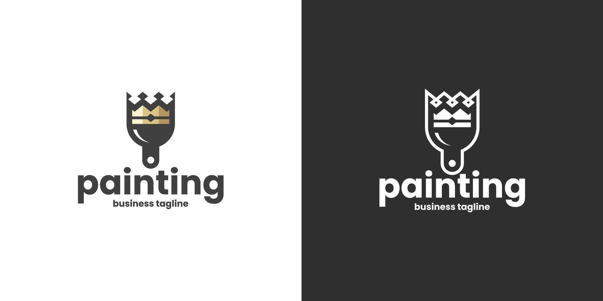king painting logo design vector