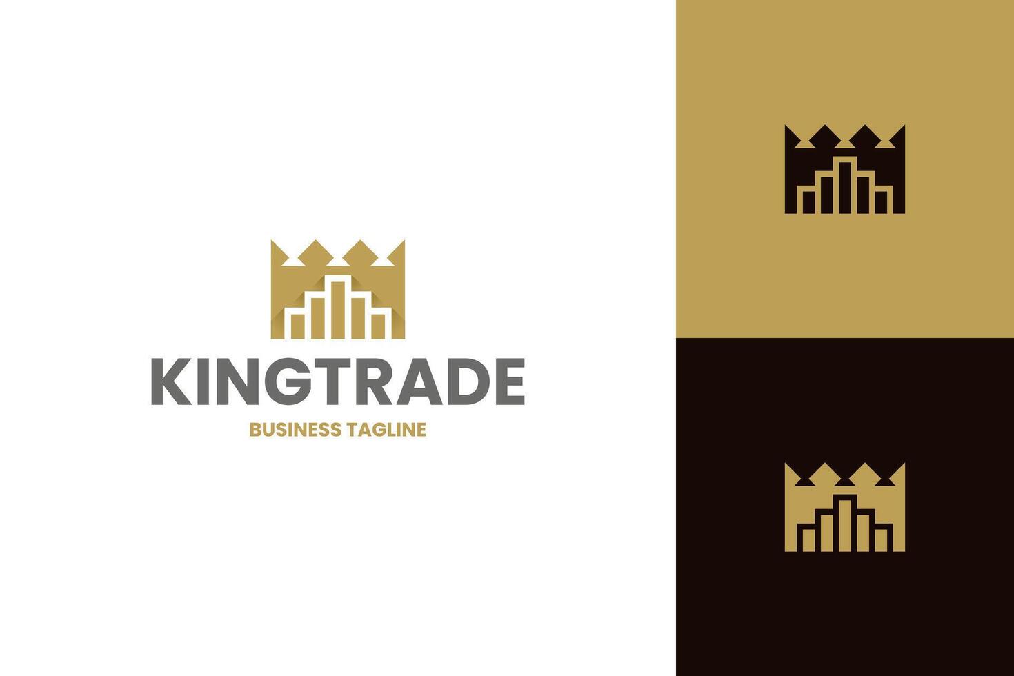 luxury king finance logo design vector