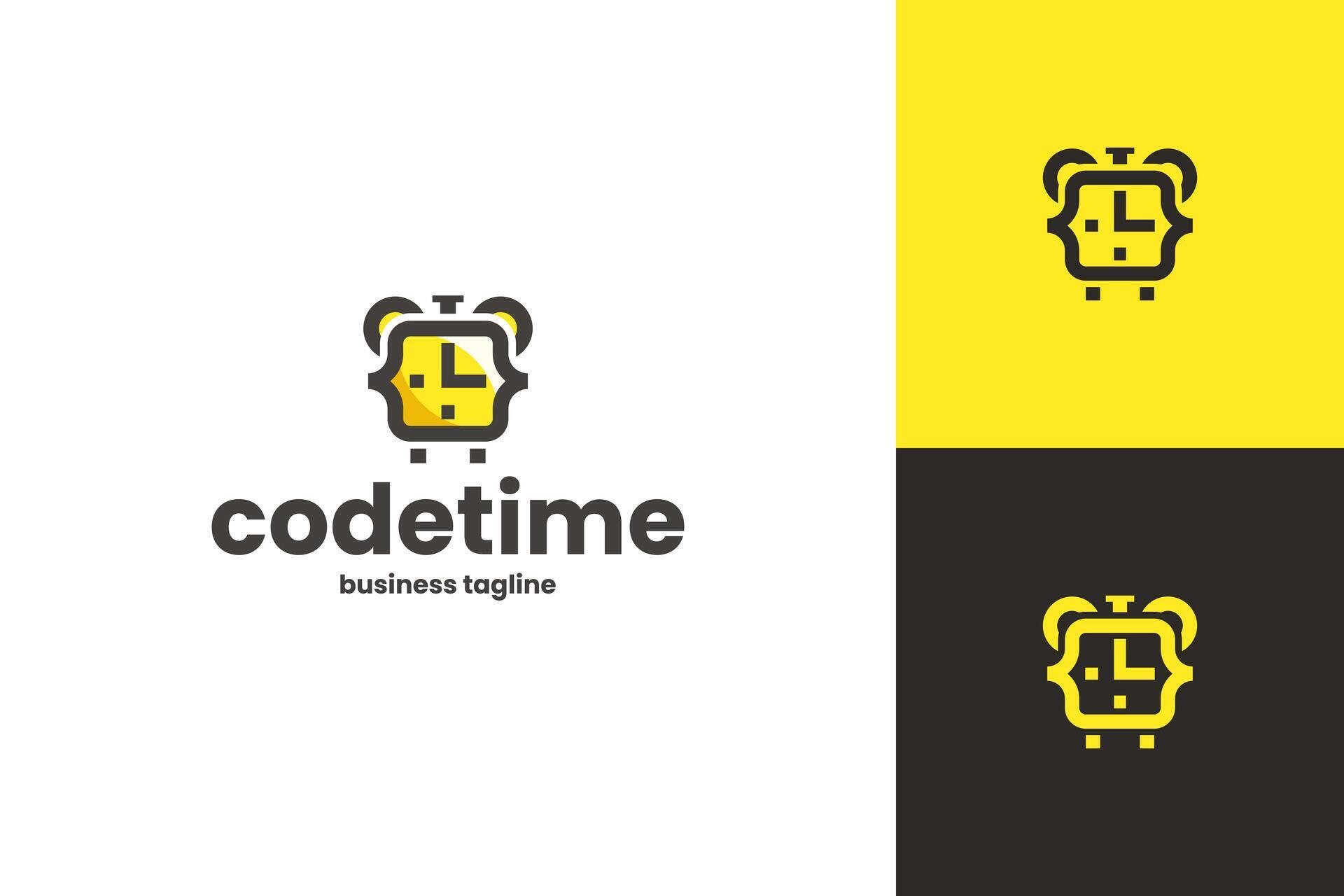 coding time logo design 68106142 Vector Art at Vecteezy