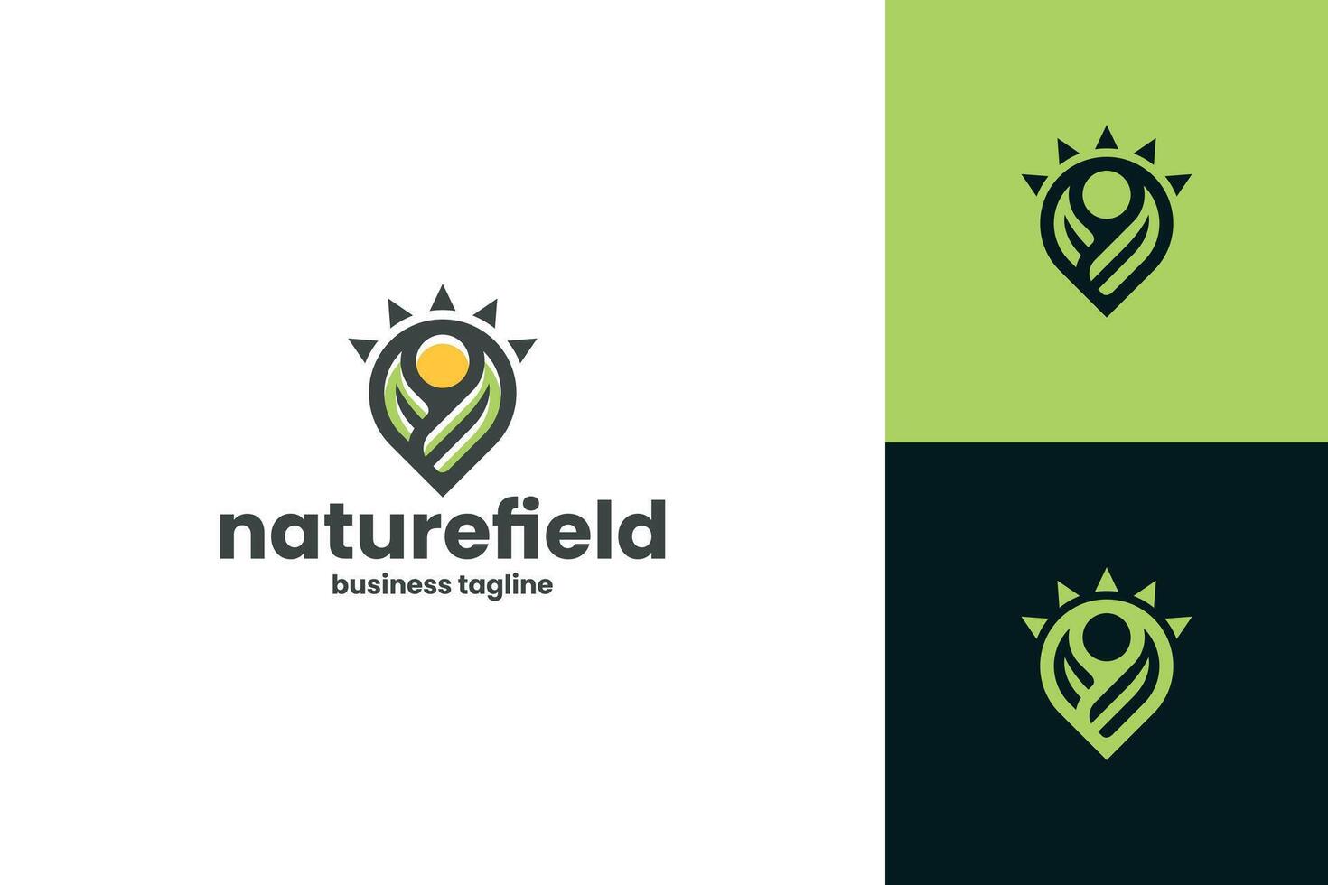 summer nature place logo design vector