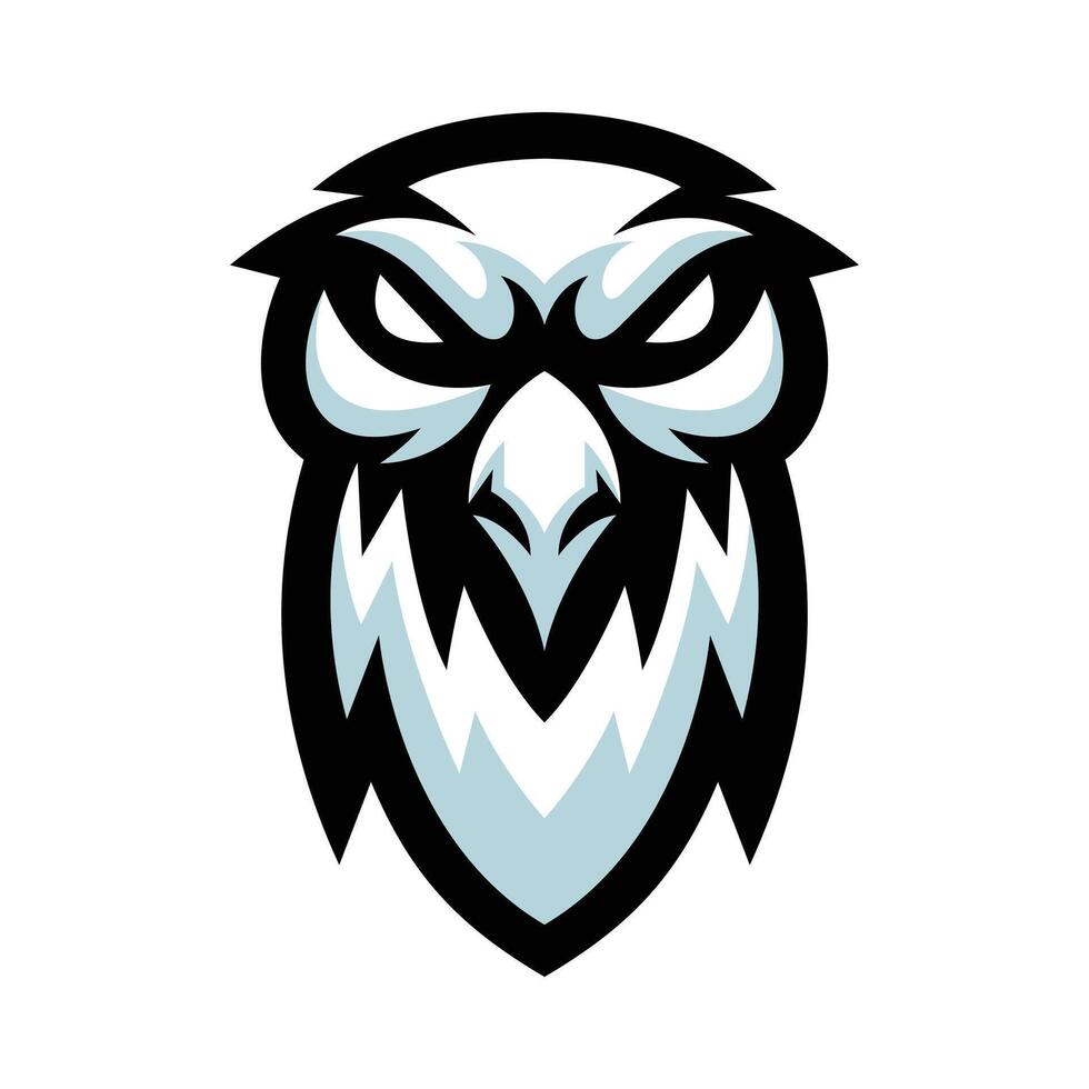 an owl head with a black and white design vector