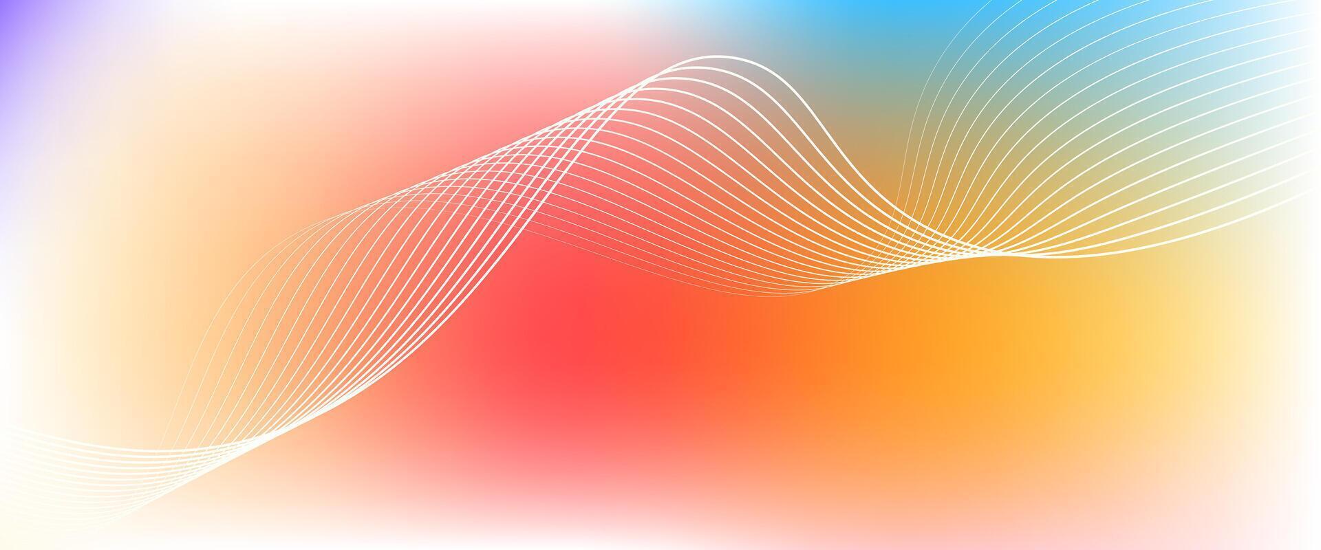 Abstract colorful gradient background with shining lines waves. Minimalist background for banner, poster, cover, brochure, flyer, website vector