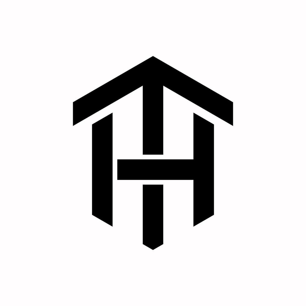 letter T H logo design vector