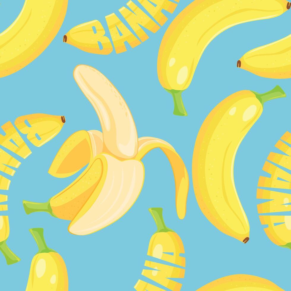 Colorful bananas on a blue background vector