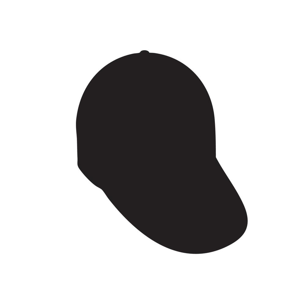 Baseball cap silhouette on white background vector