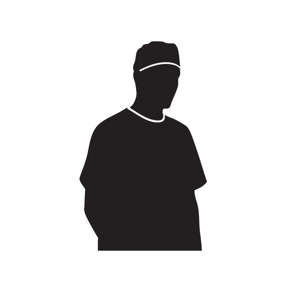 A silhouette of a man in a black shirt vector