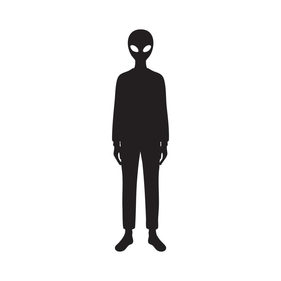 Alien man silhouette silhouette illustration vector