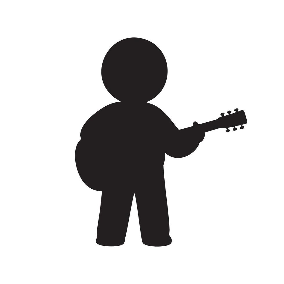 Person playing guitar silhouette isolated on white background vector