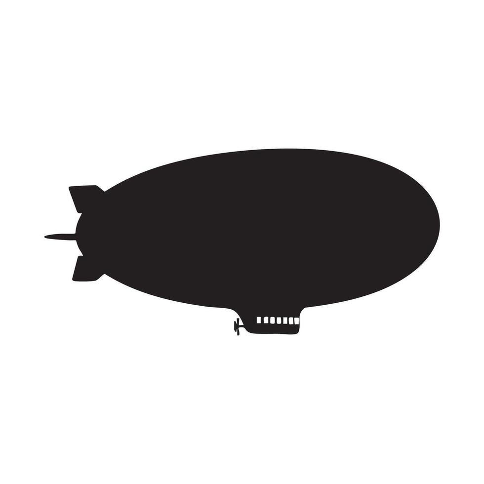 Black silhouette of an airship isolated on white background silhouette vector