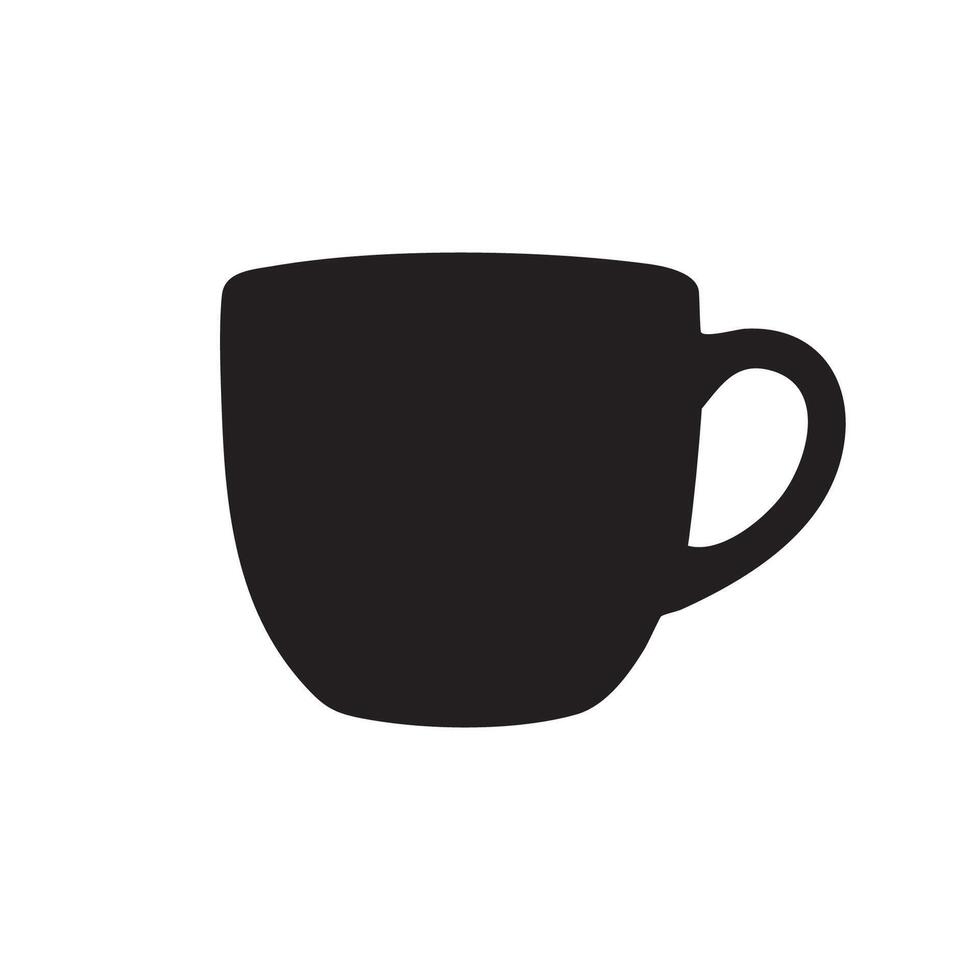 Black coffee mug silhouette isolated on white background vector