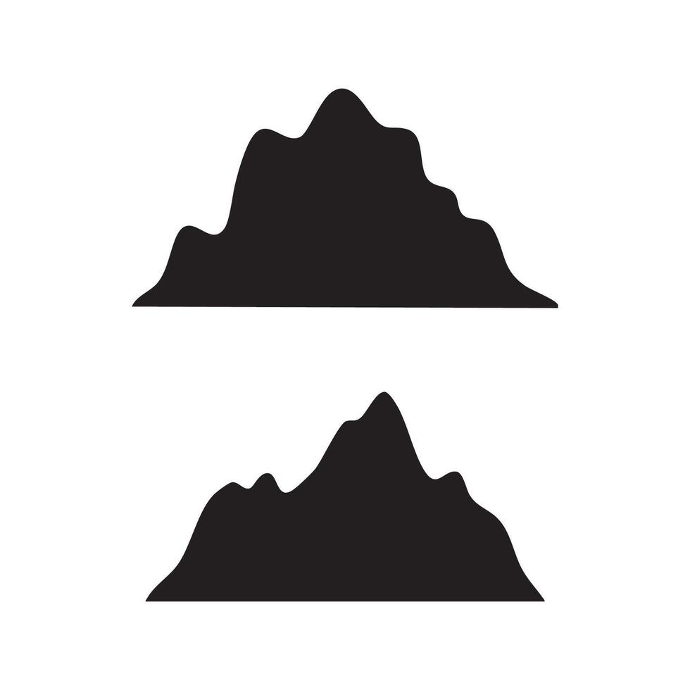 Two mountain silhouettes on a white background vector