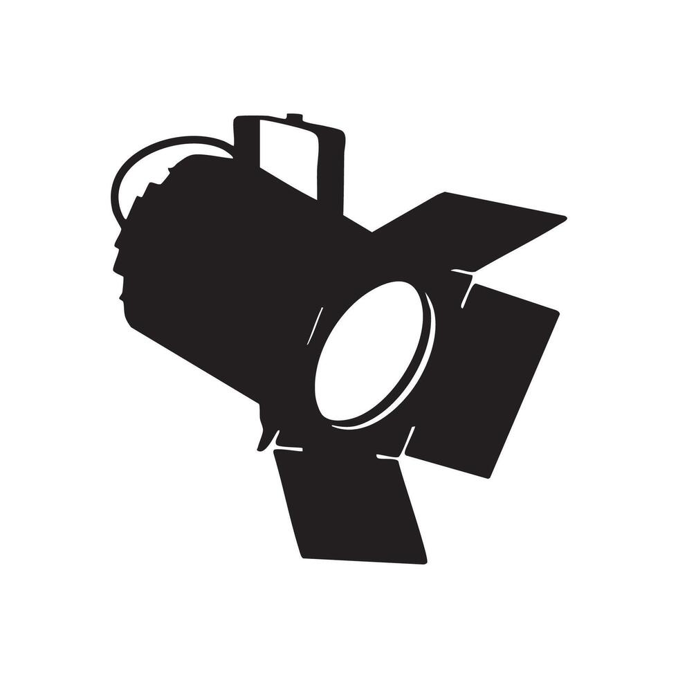 A black and white illustration of a spotlight vector