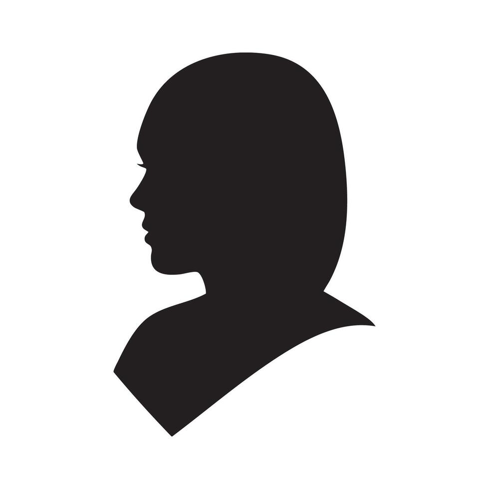 Profile silhouette of a woman s head isolated on white background silhouette vector