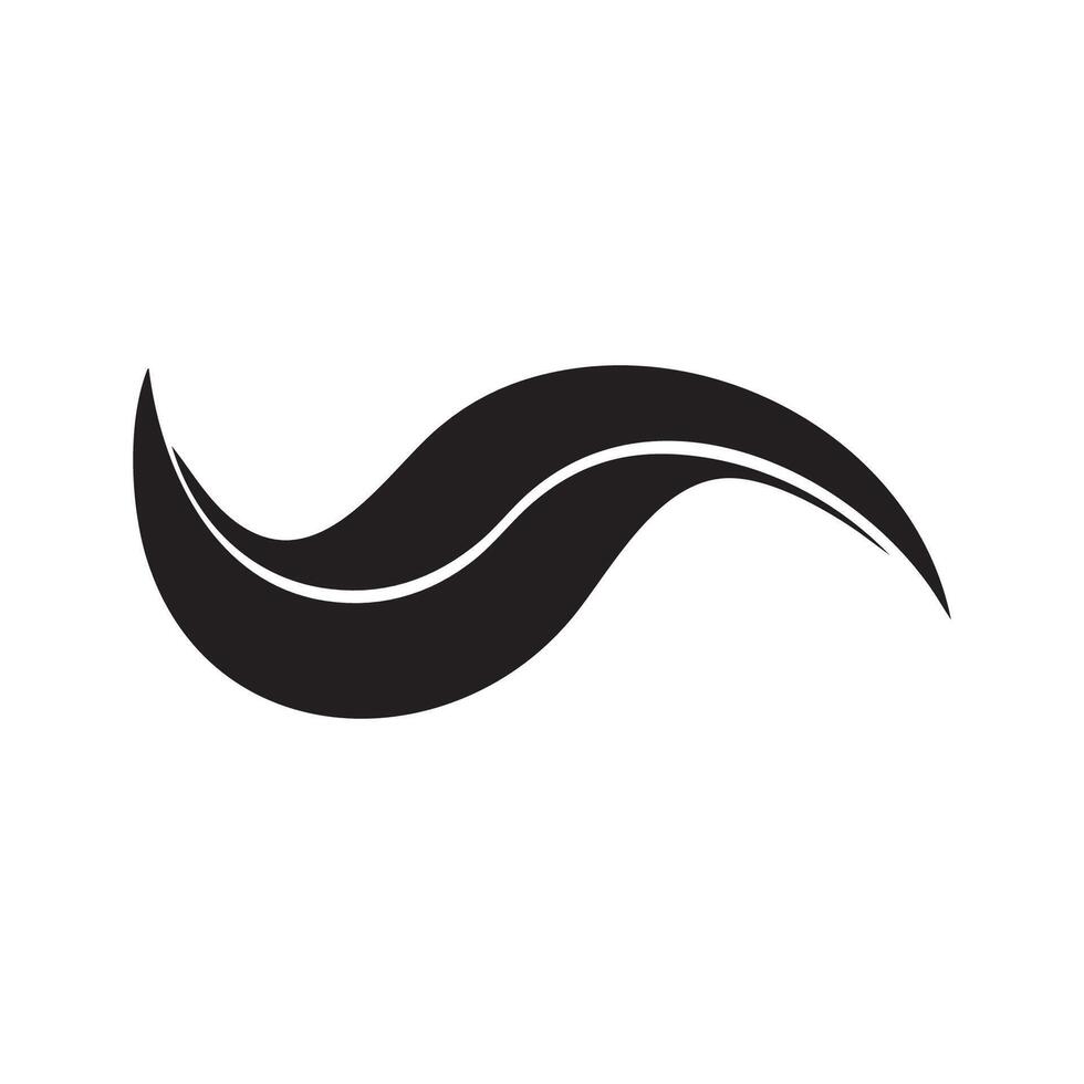 A black and white logo of a wave vector