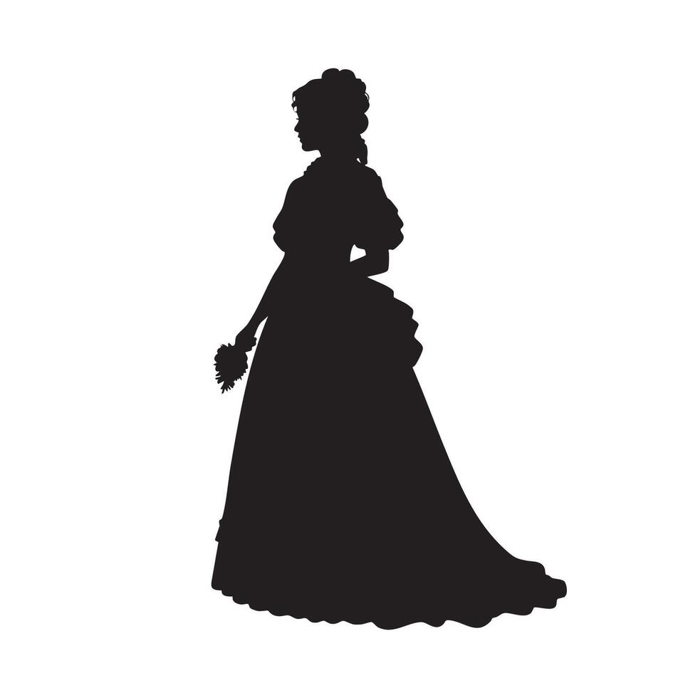 Victorian lady silhouette silhouette illustration vector