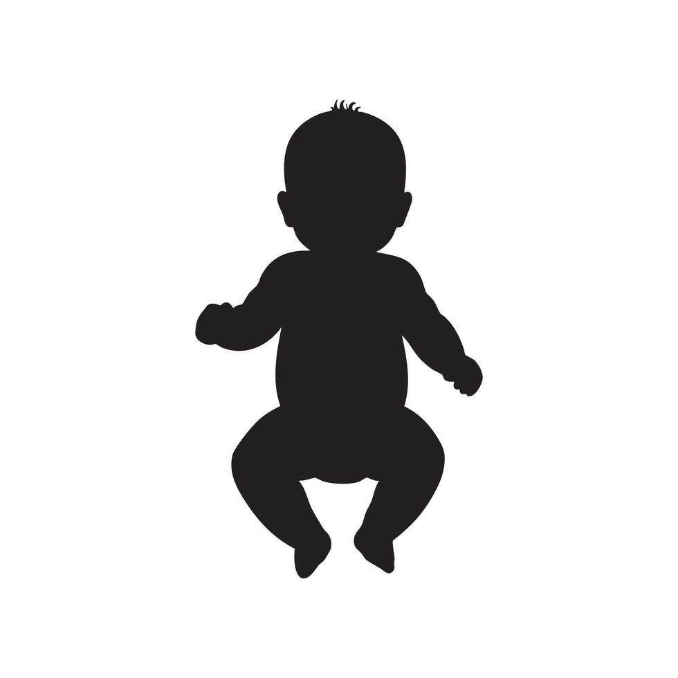 Baby silhouette isolated on white background vector