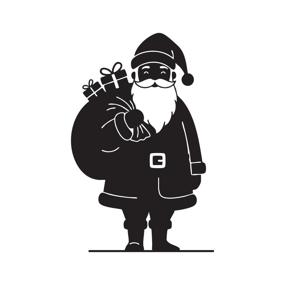 Santa claus with bag of gifts illustration vector