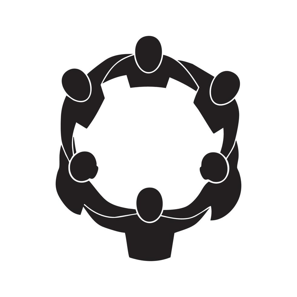 People in a circle holding hands and standing in a circle vector