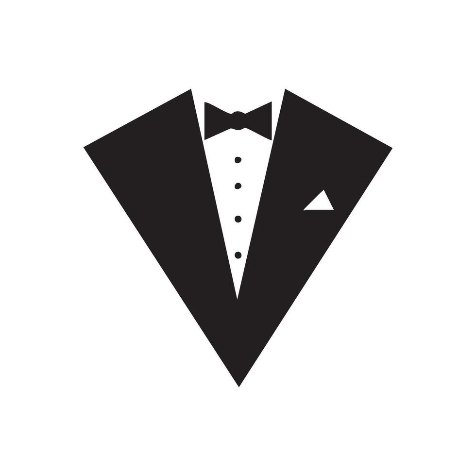 Formal tuxedo silhouette isolated on white background vector