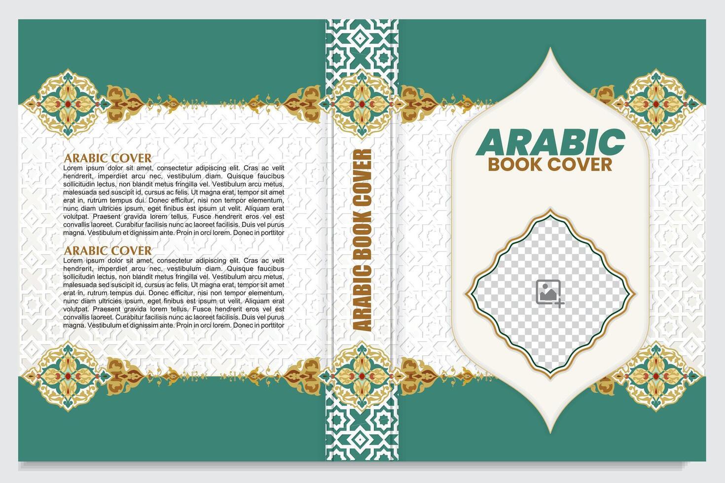 islamic arabic luxury book cover design, arabic border mandala vector