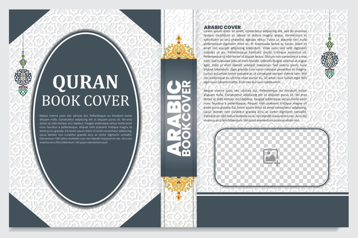 Arabic islamic style book cover design template vector