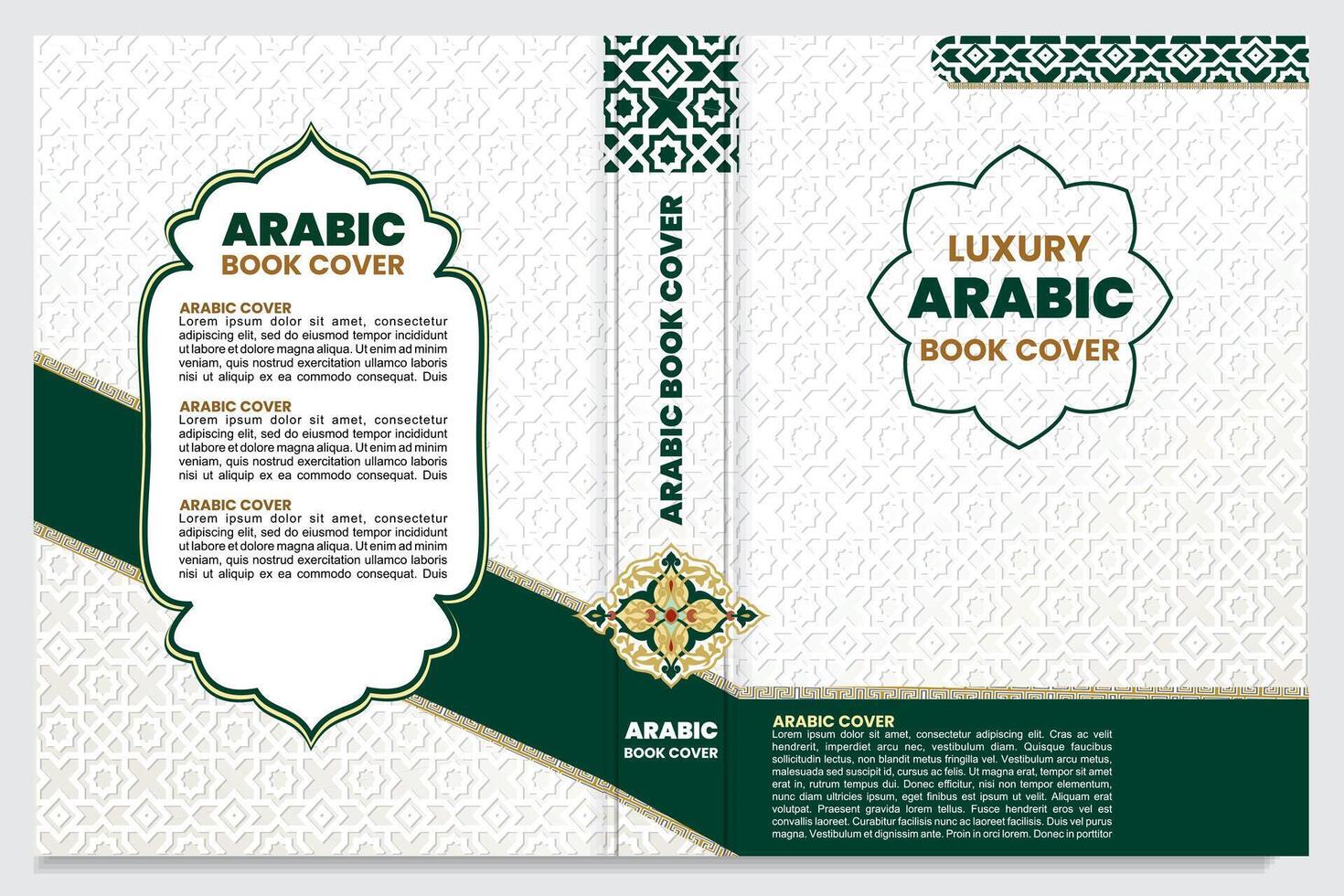 Luxury Islamic Book Cover With Arabic Ornament vector