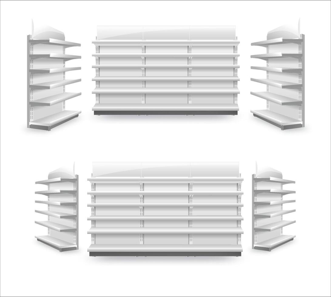 Retail shelving units for store organization vector