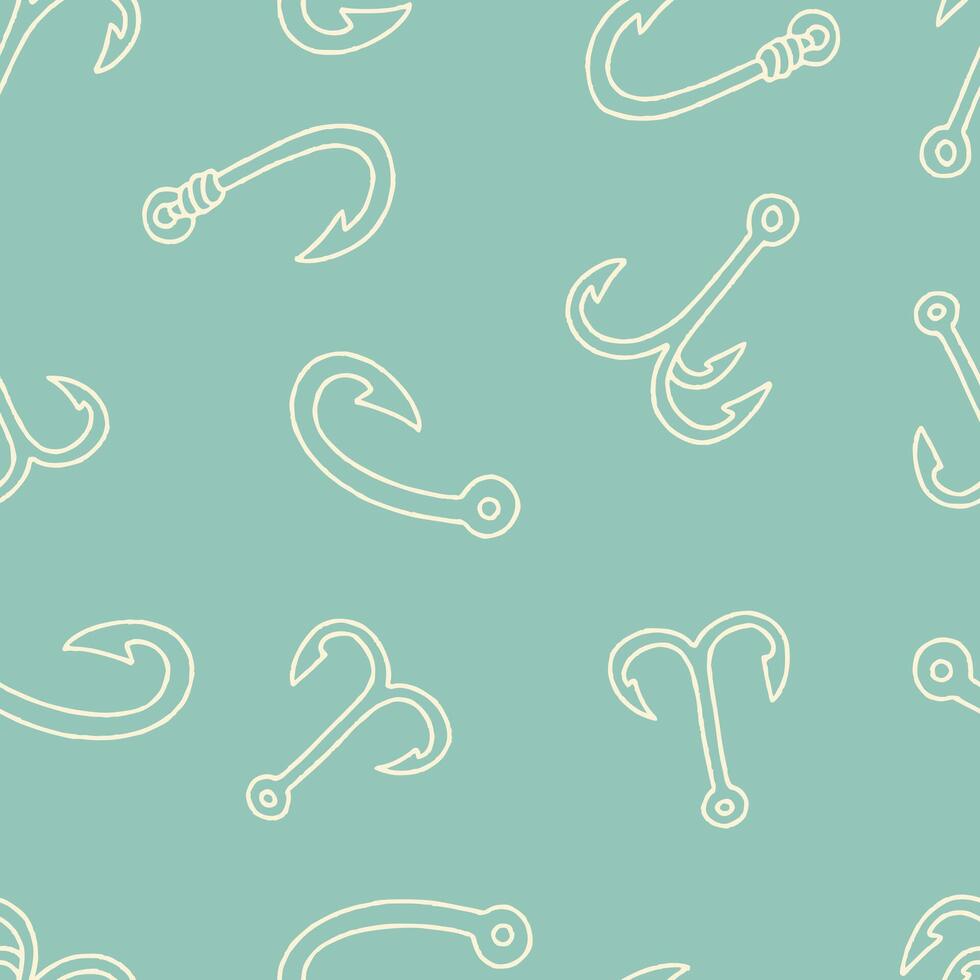 Outline Hook Seamless Pattern Background for Surface Print Fabric Fashion Wrapping vector