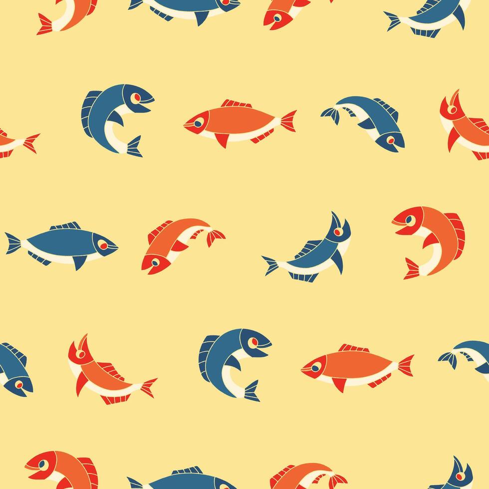 Salmon Seamless Pattern Background for Print Fabric Surface Fashion Wrapping vector