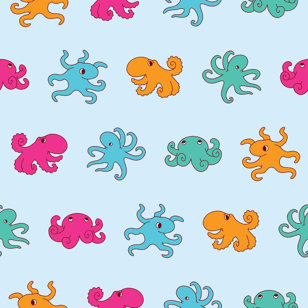 Octopus Seamless Pattern Background for Print Fabric Surface Fashion Wrapping vector