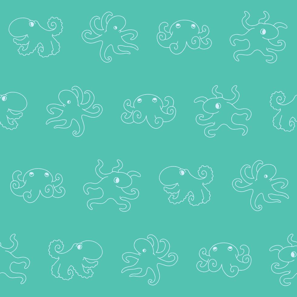 Outline Octopus Seamless Pattern Background for Print Fabric Surface Fashion Wrapping vector