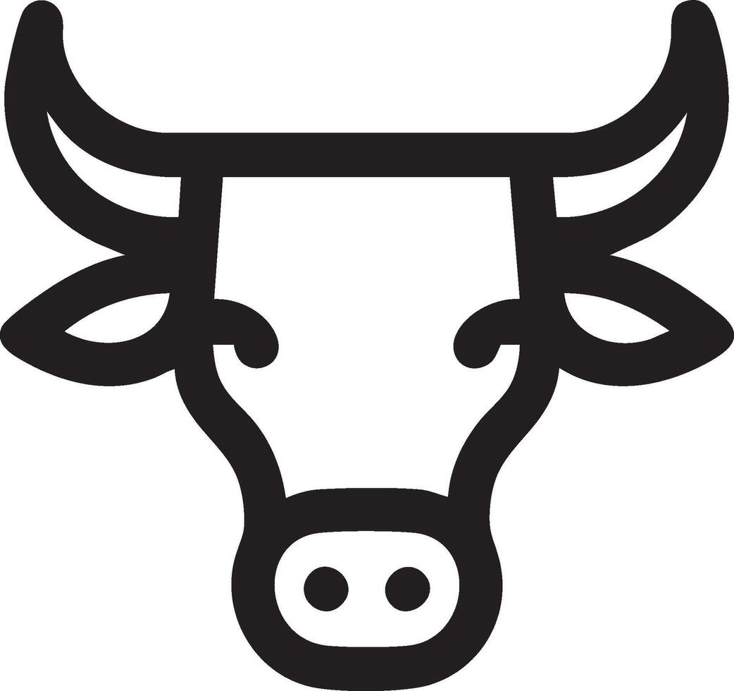 A black and white bull head icon on a white background vector