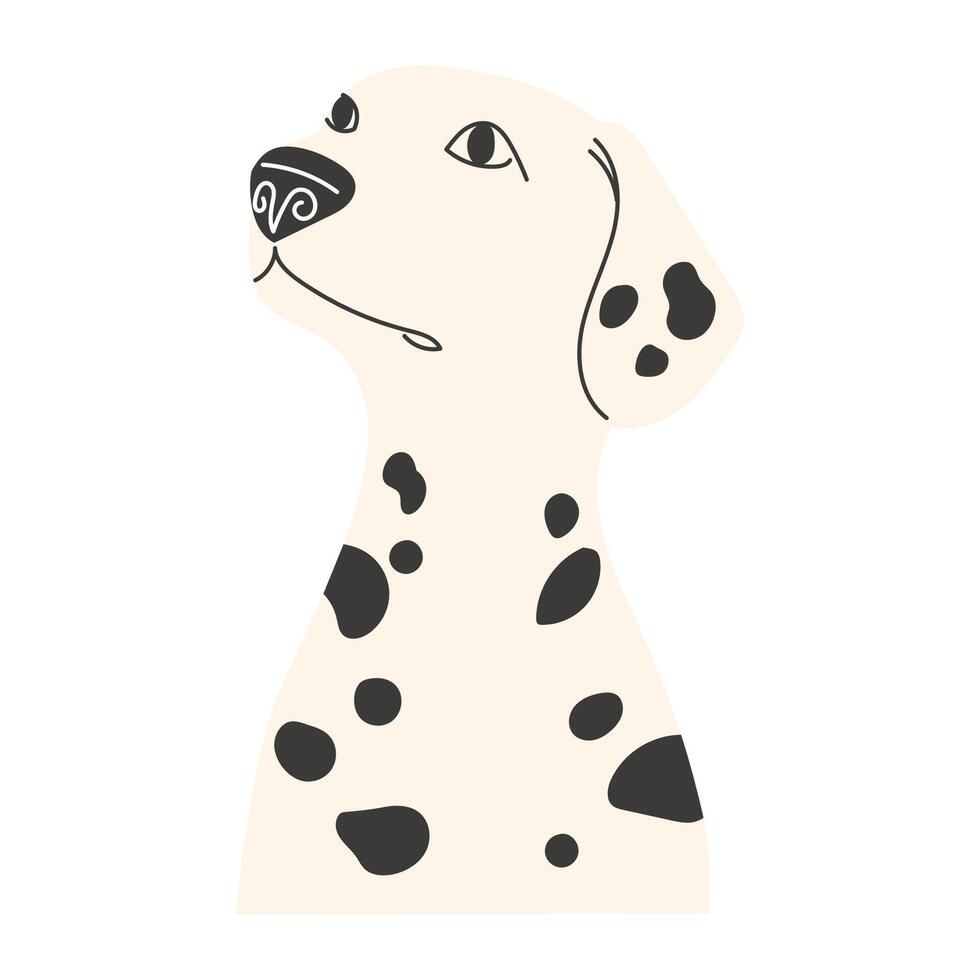 Dalmatian Canine Portrait Illustration Flat Design vector