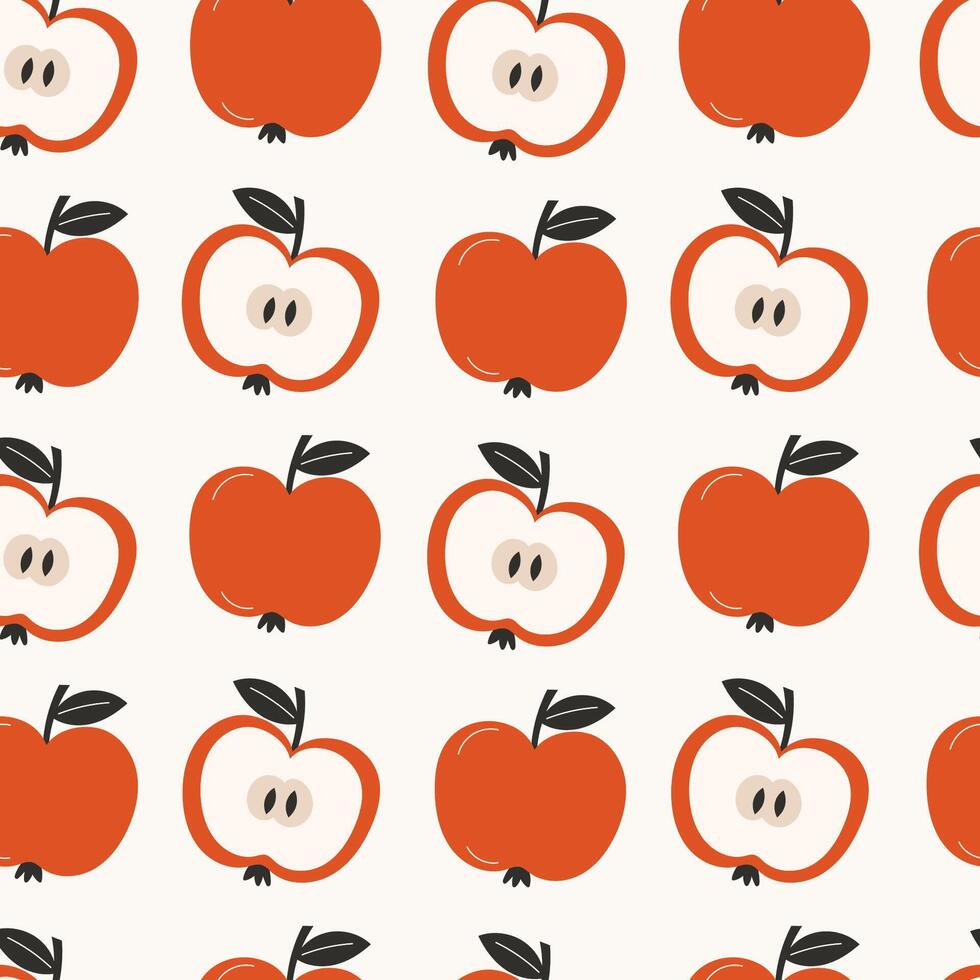 Colorful apple pattern illustration vector
