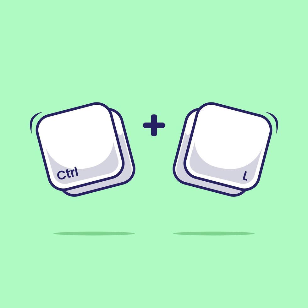 Ctrl and L keyboard shortcut illustration vector