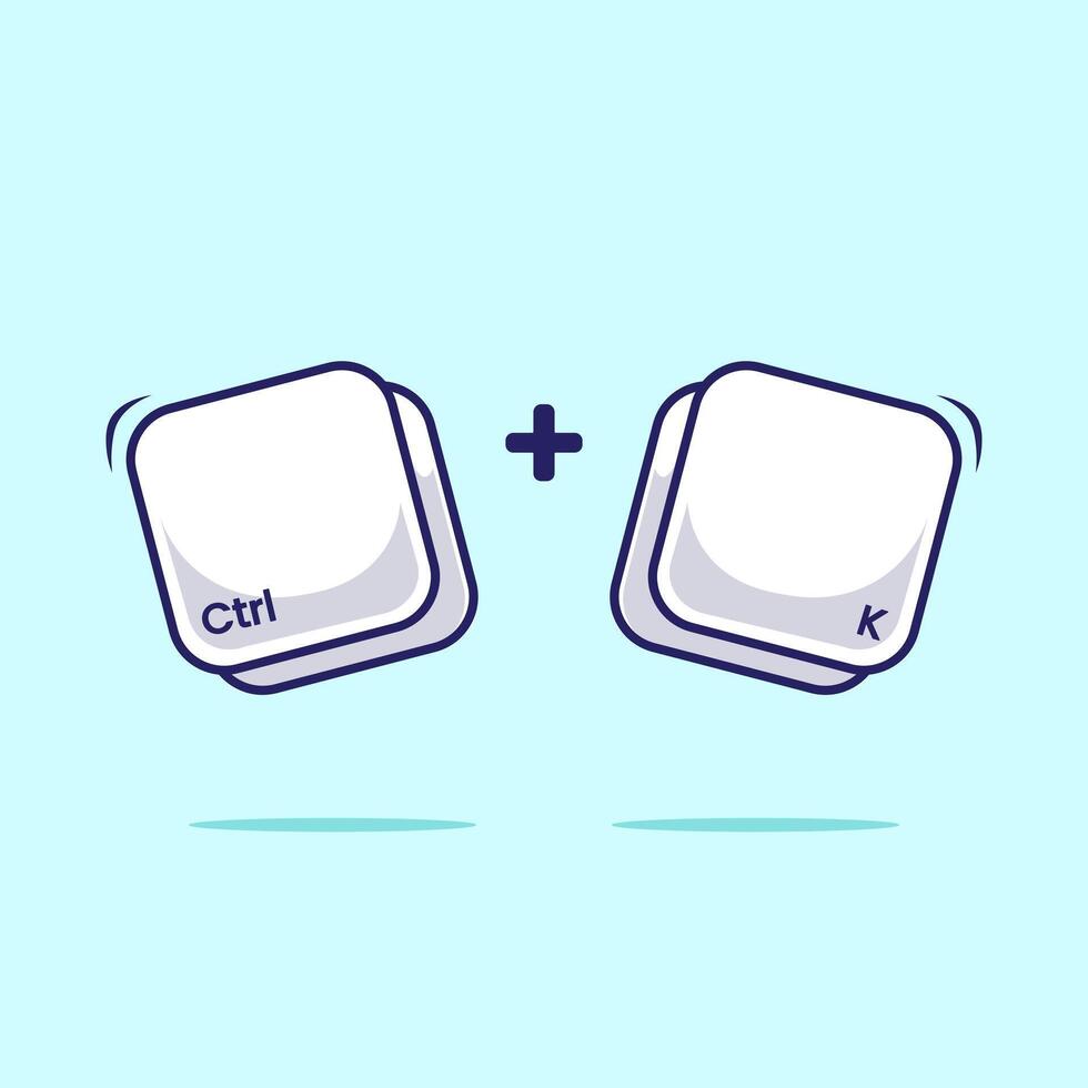 Computer keyboard combination shortcut Ctrl K icon, button or symbol for fast typing technology and Work efficient innovation vector