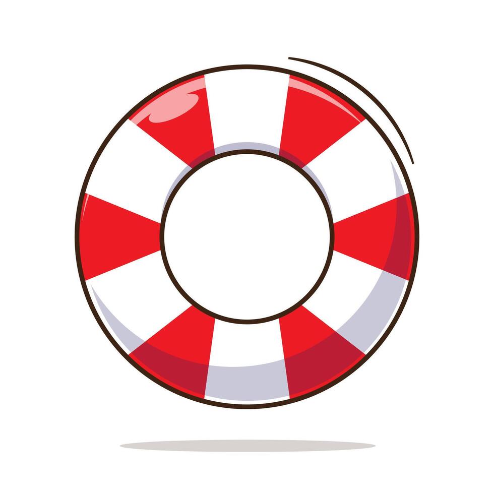 Lifeguard tires beach illustration cartoon for summer icon, mascot or symbol isolated on white background. Summer vibes vector