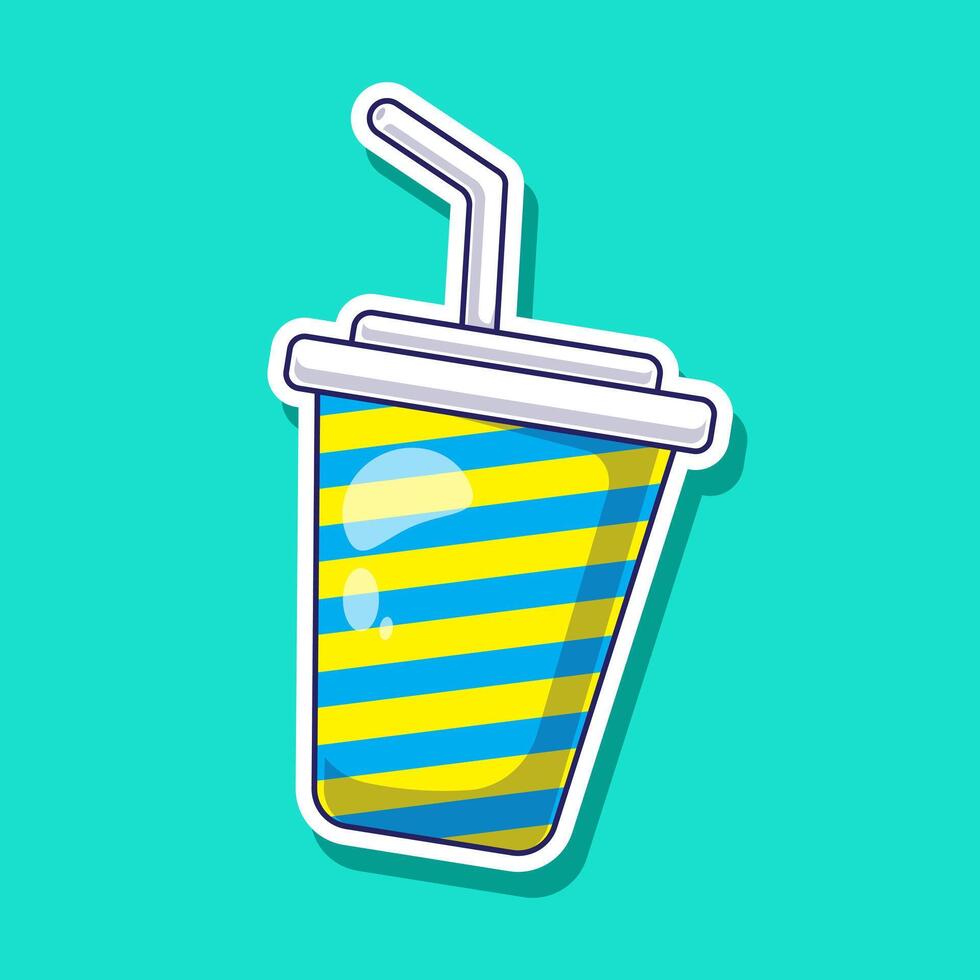 Fresh a cup of Sweet ice for summer season illustration with healthy ingredients inside. Summer Vibes vector