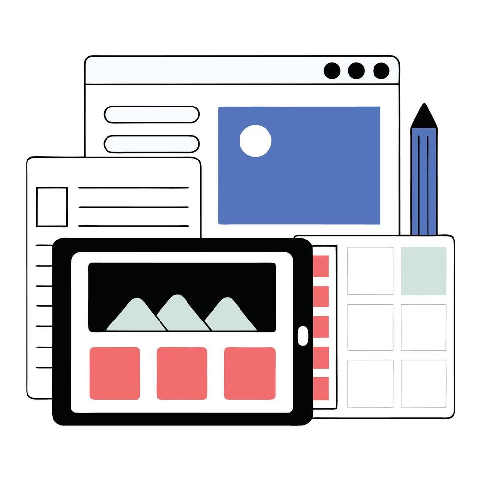 Illustration of a Modern Mobile Phone Device vector