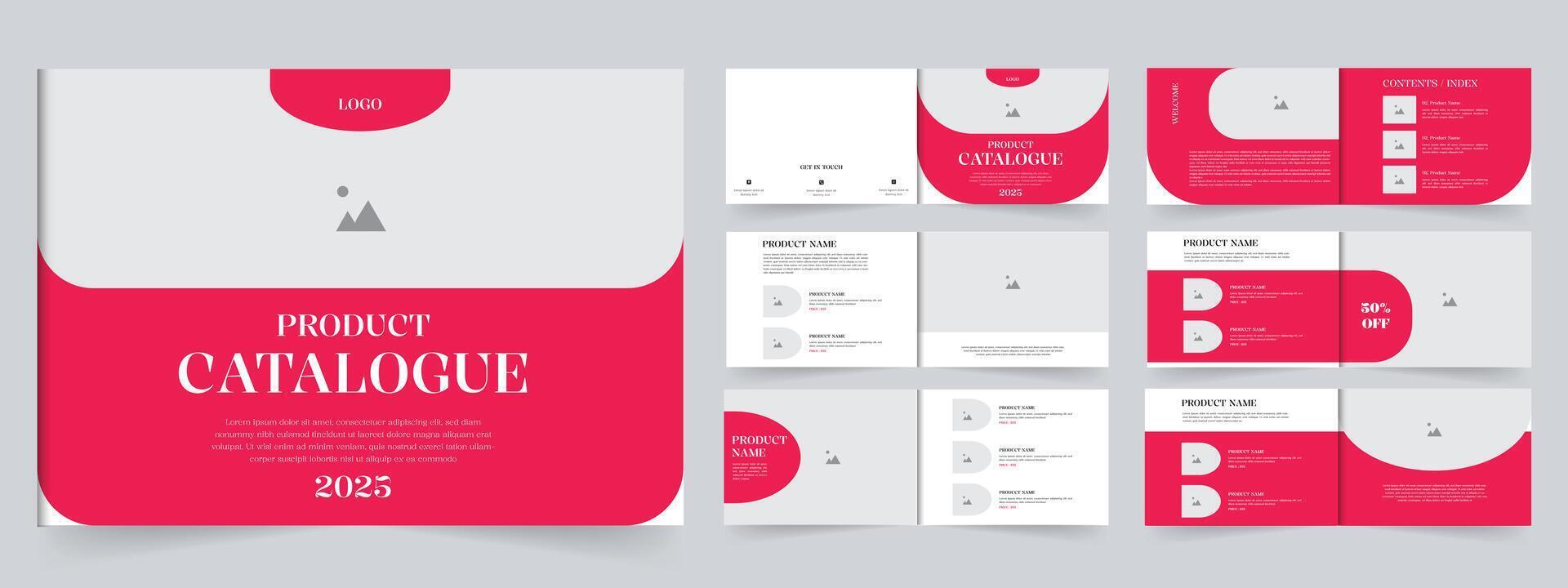 Product catalog template design or catalogue layout landscape design vector