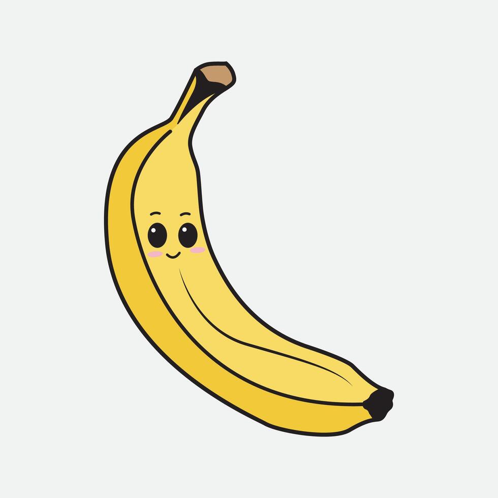 kawaii style banana illustration vector