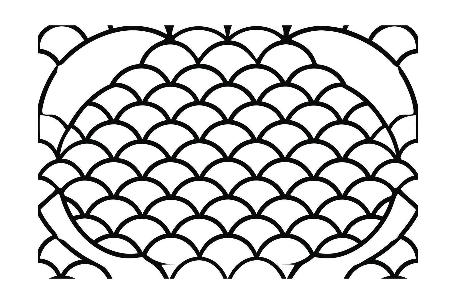 Geometric pattern overlapping arches curved lines on a abstract shape vector