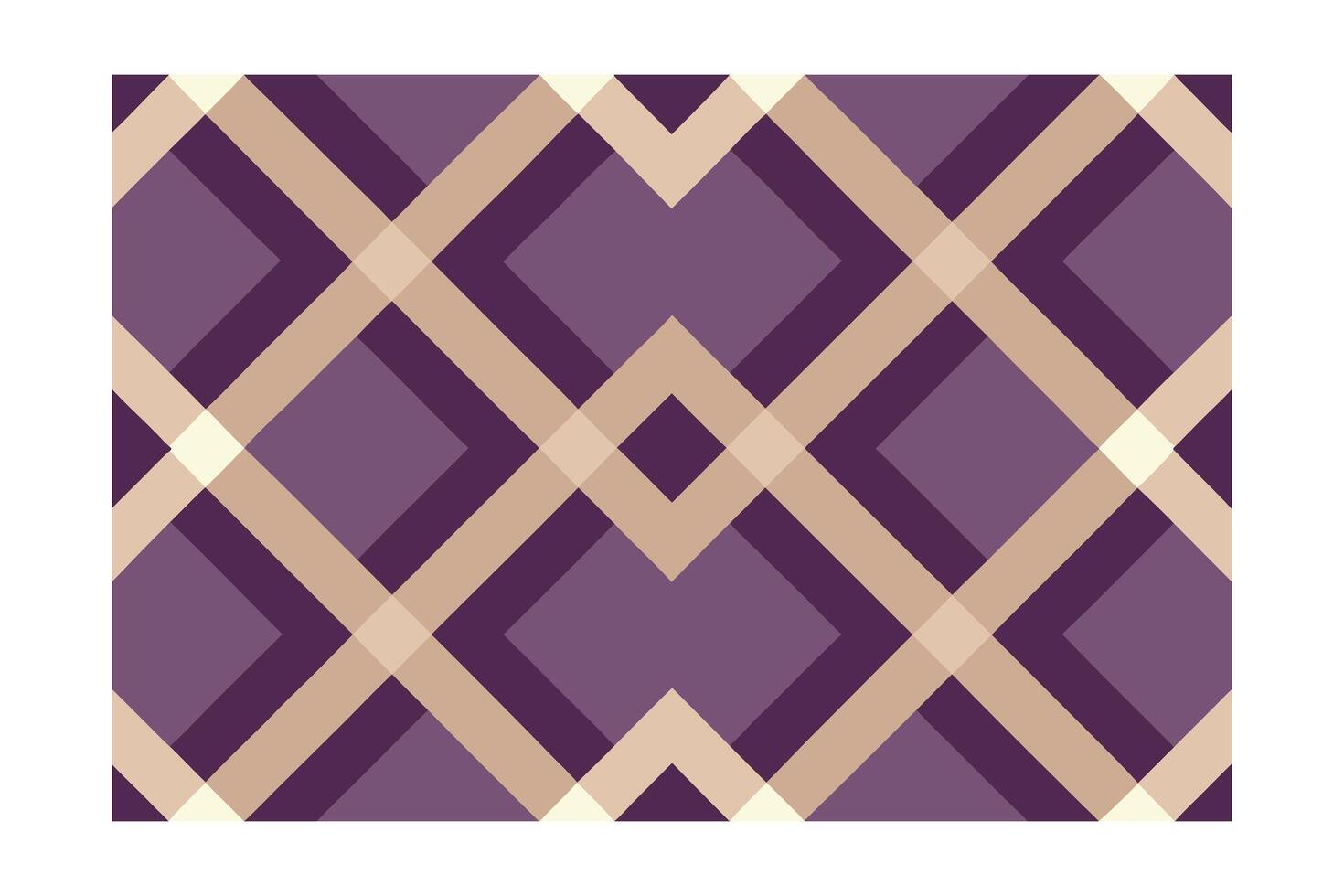 Geometric Pattern with Intersecting Lines in Purple Beige Cream Colors on abstract vector