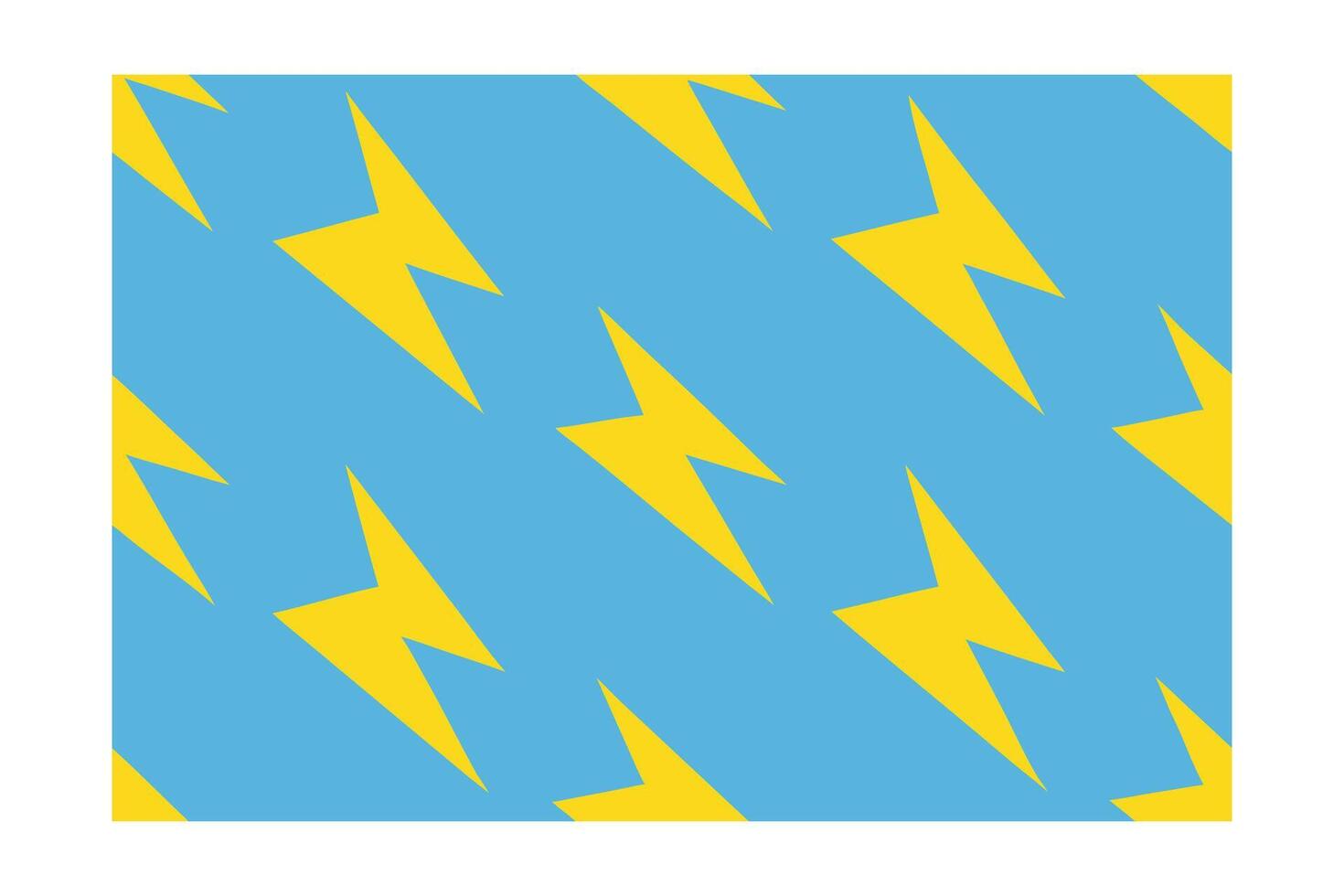 Yellow lightning bolt Pattern on a light blue with a repeating diagonal arrangement vector