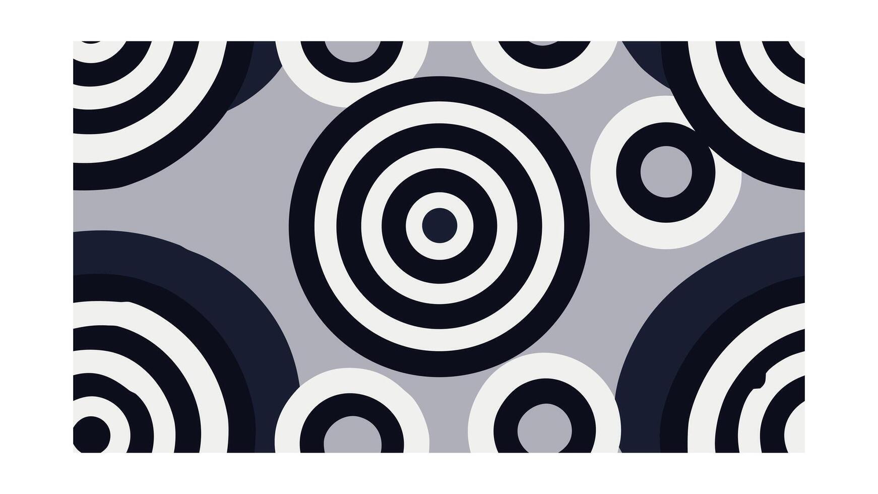 Abstract geometric design with overlapping concentric circles in gray tones on a light gray vector