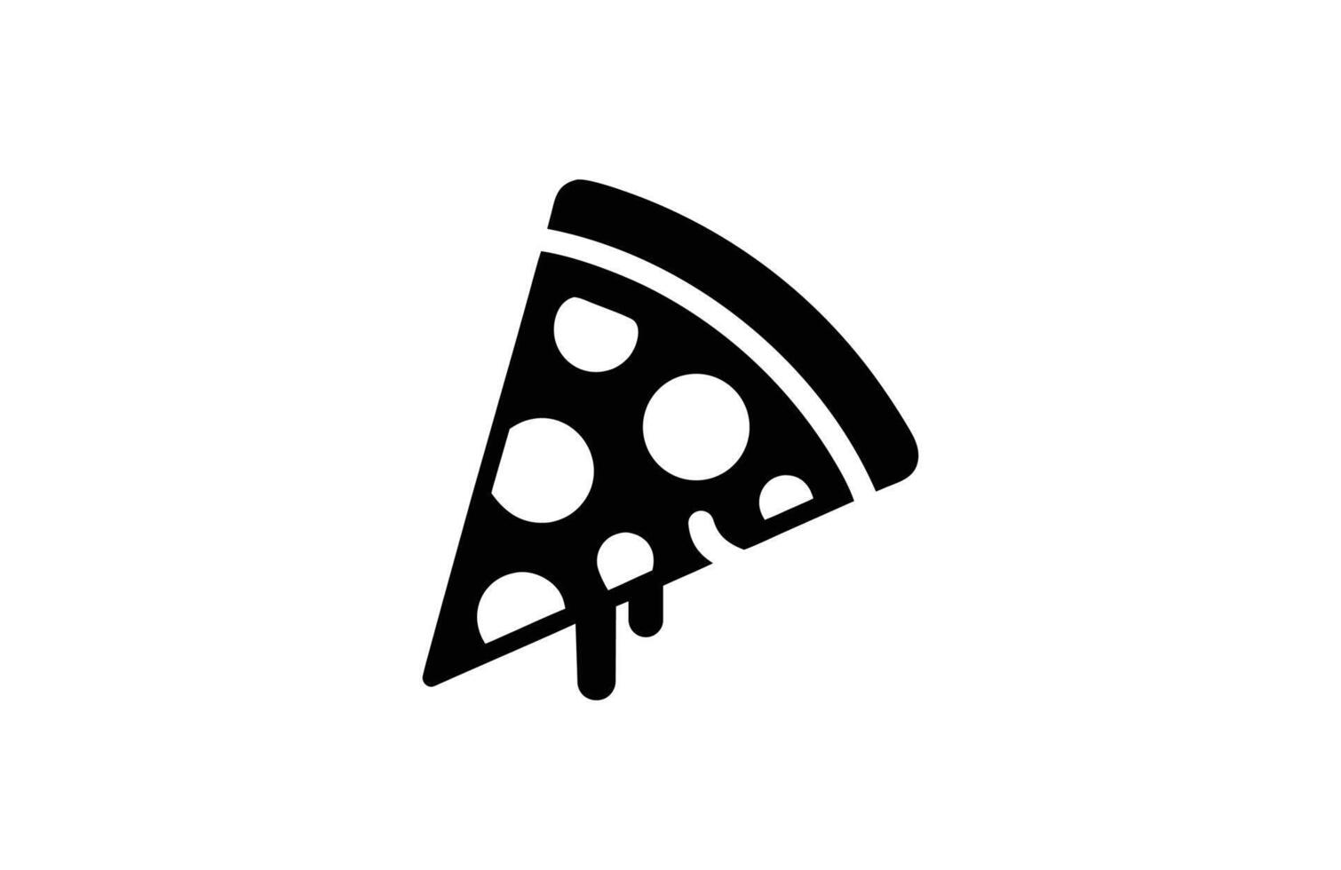Solid Pizza Slice Icon - Minimal Italian Food Silhouette for web, computer and mobile app vector