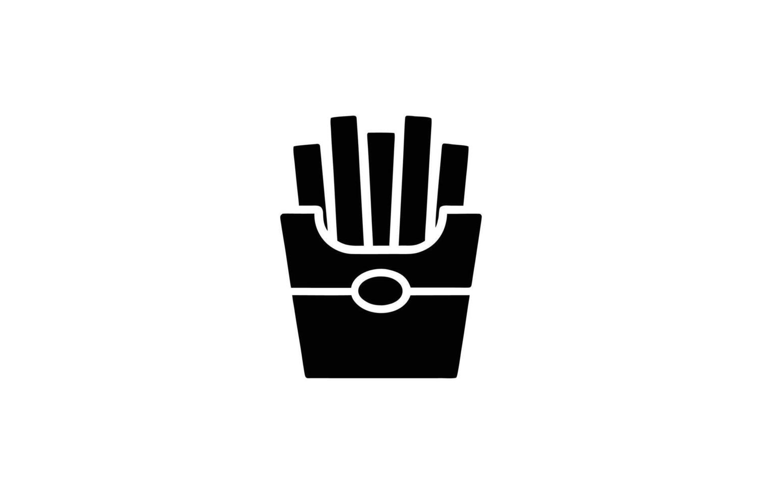French Fries Solid Icon, minimal fast food silhouette for web, computer and mobile app vector