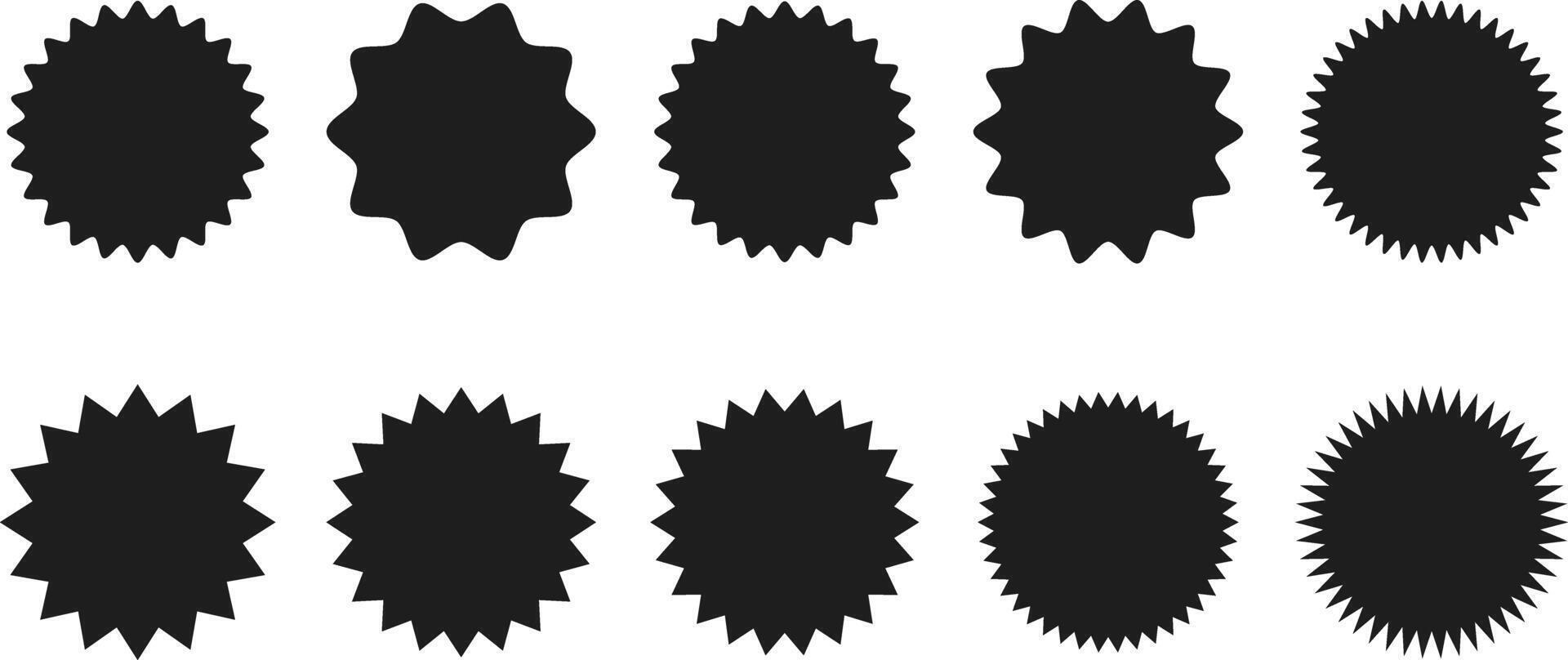 black starburst. Sale sticker sign. Special offer price tag. sunburst badges icons. starburst promotional badge set vector
