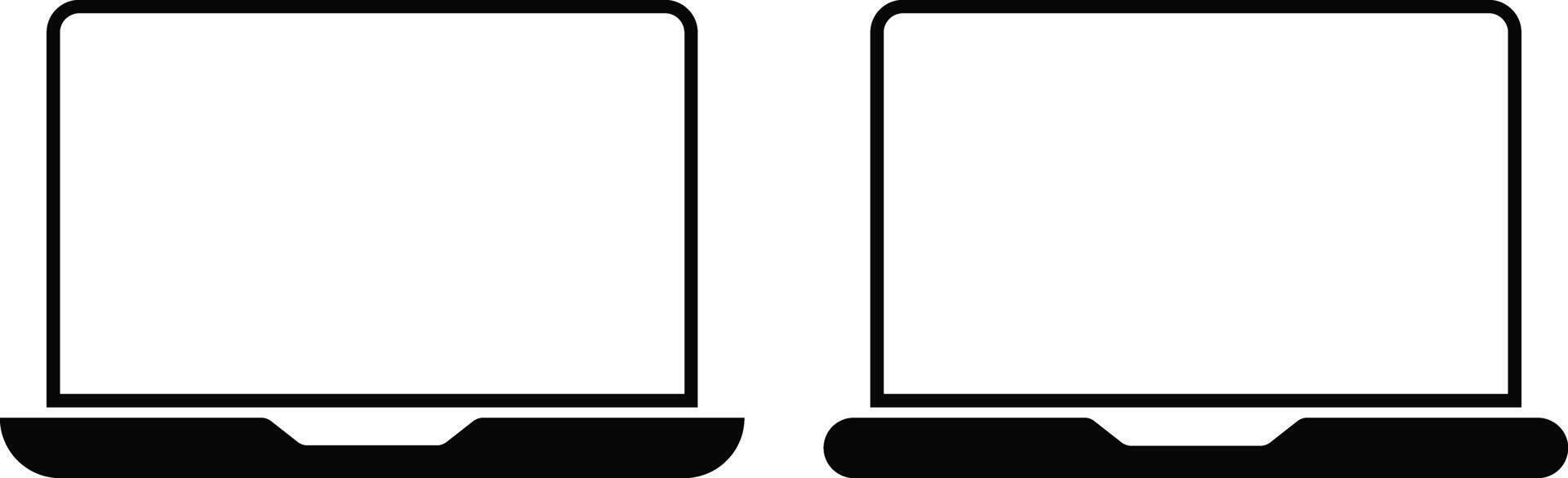 laptop icon set. Digital device signs. Responsive web design icon symbols. vector