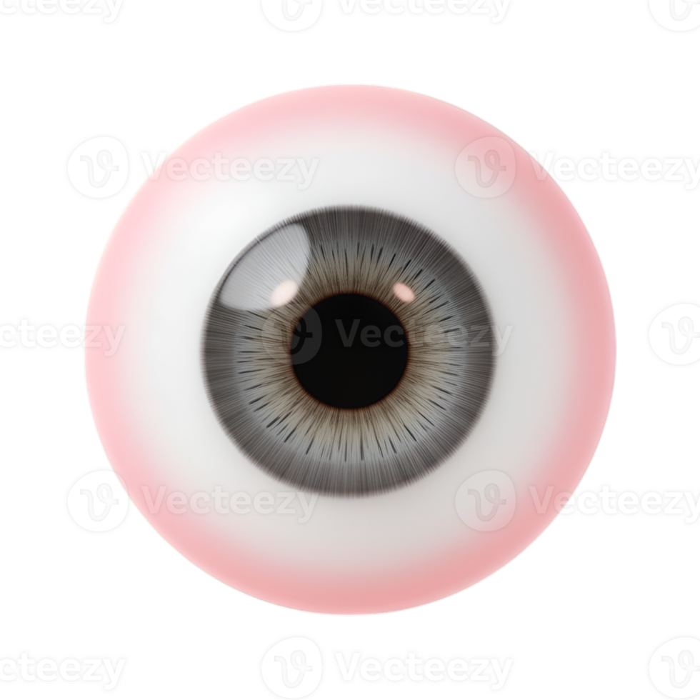 Realistic human eye with detailed iris and pupil, transparent background for creative designs png